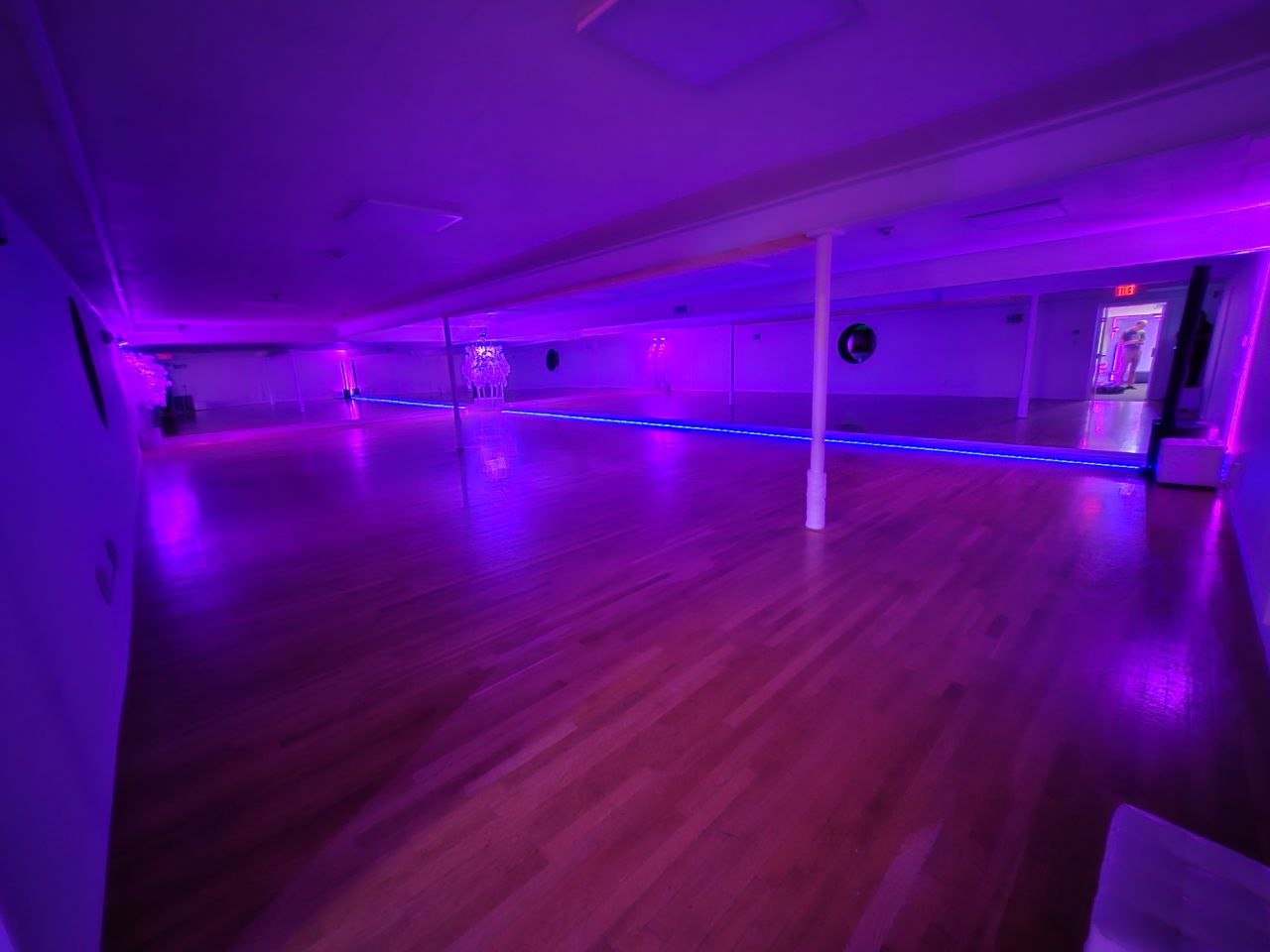 Grand Ballroom with purple ambient lighting
